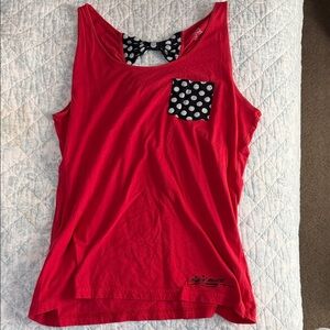 Disney Red Tank Top with Polka Dot Pocket